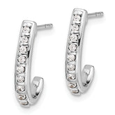 14k White Gold 1/5 carat Lab Grown Diamond VS/SI+ G+ Complete J-Hoop Post Earrings